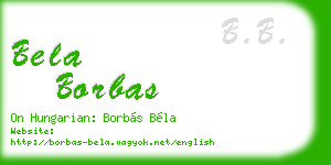 bela borbas business card